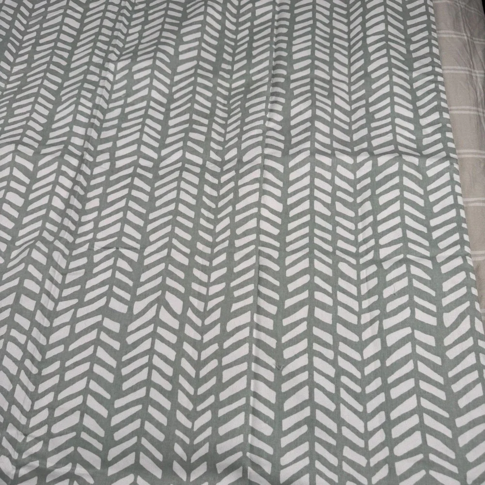 Pottery Barn Kids Blackout Curtain Panel Sage Broken Arrow Herringbone 44x63